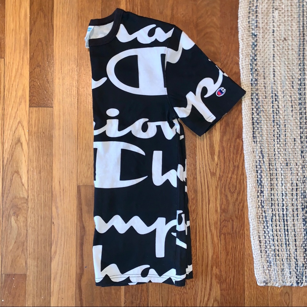 Champion Large Print Black and White Tee